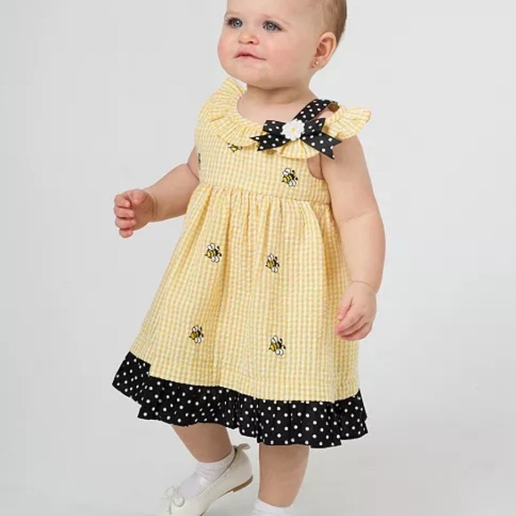 Other - Yellow and Black Kids Dress with Bee Pattern